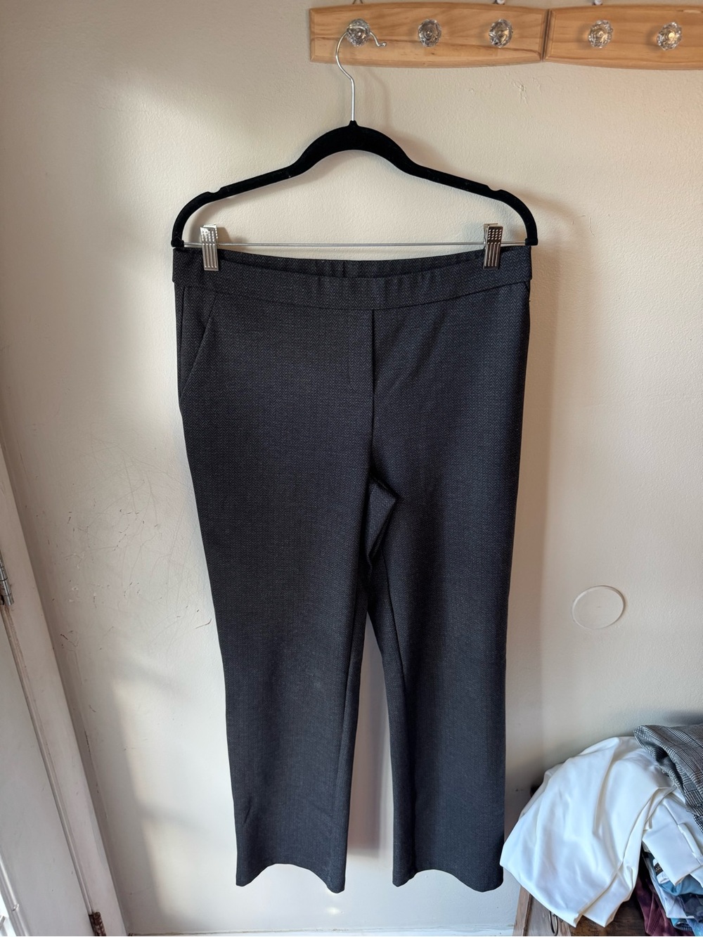 Jules & Leopold Grey Herringbone Pull On Trousers Dress Pants Size Large